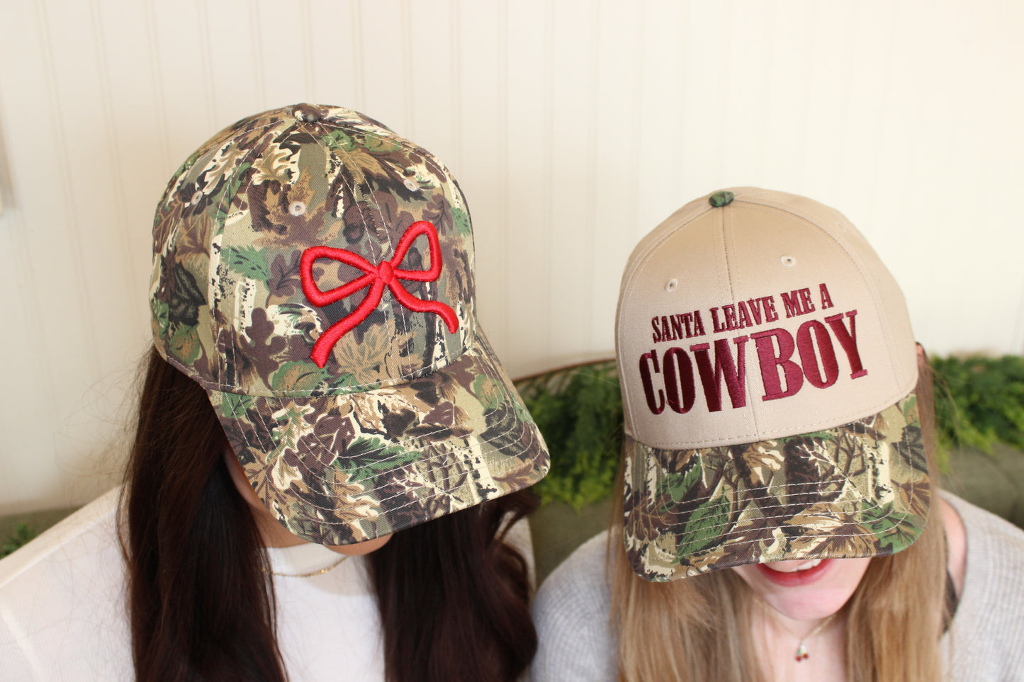 Puff Bow Camo Trucker Hat