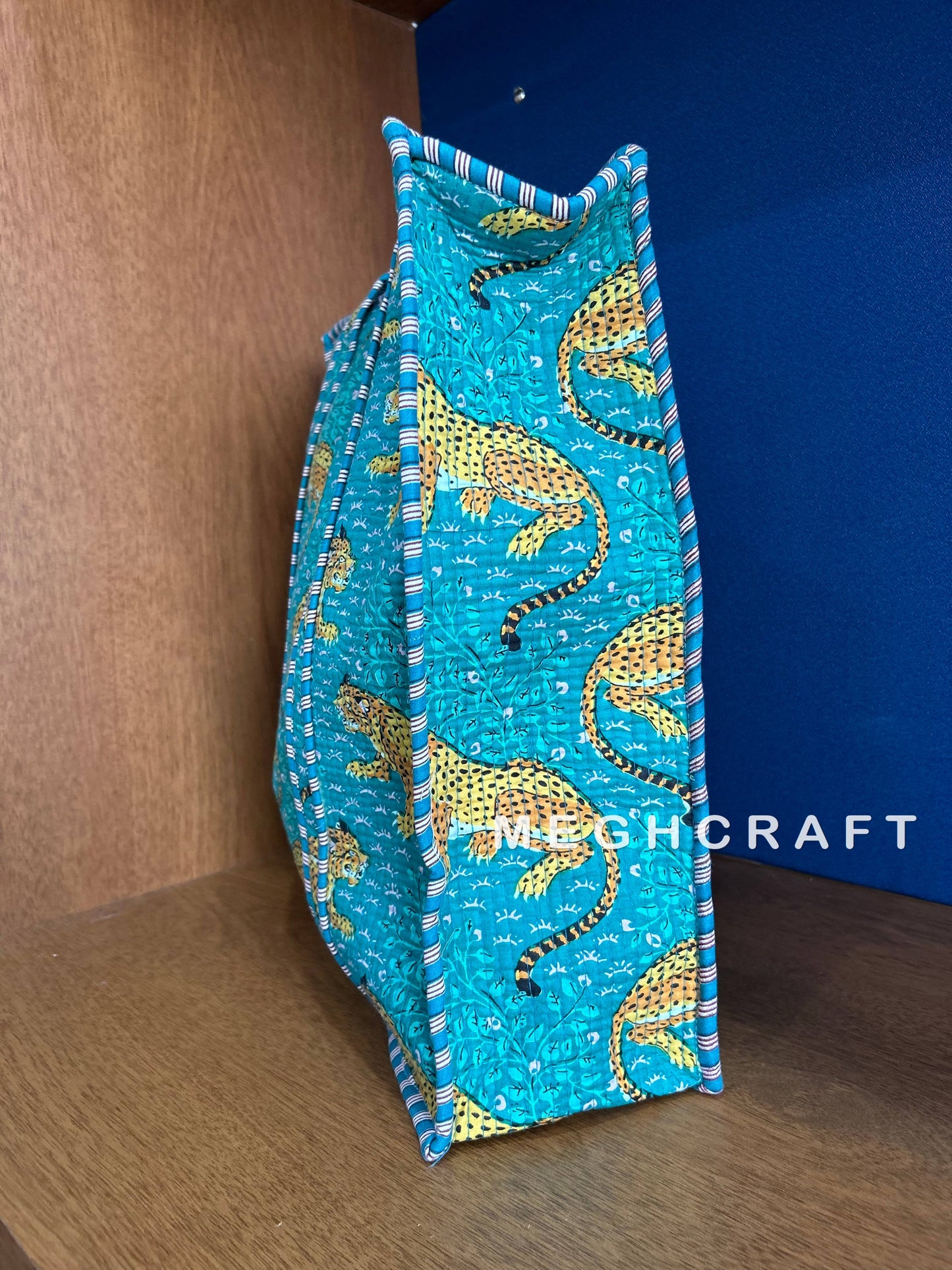 Cotton Quilted Block Printed Tote Bag—Travel Bag | Beach Bag