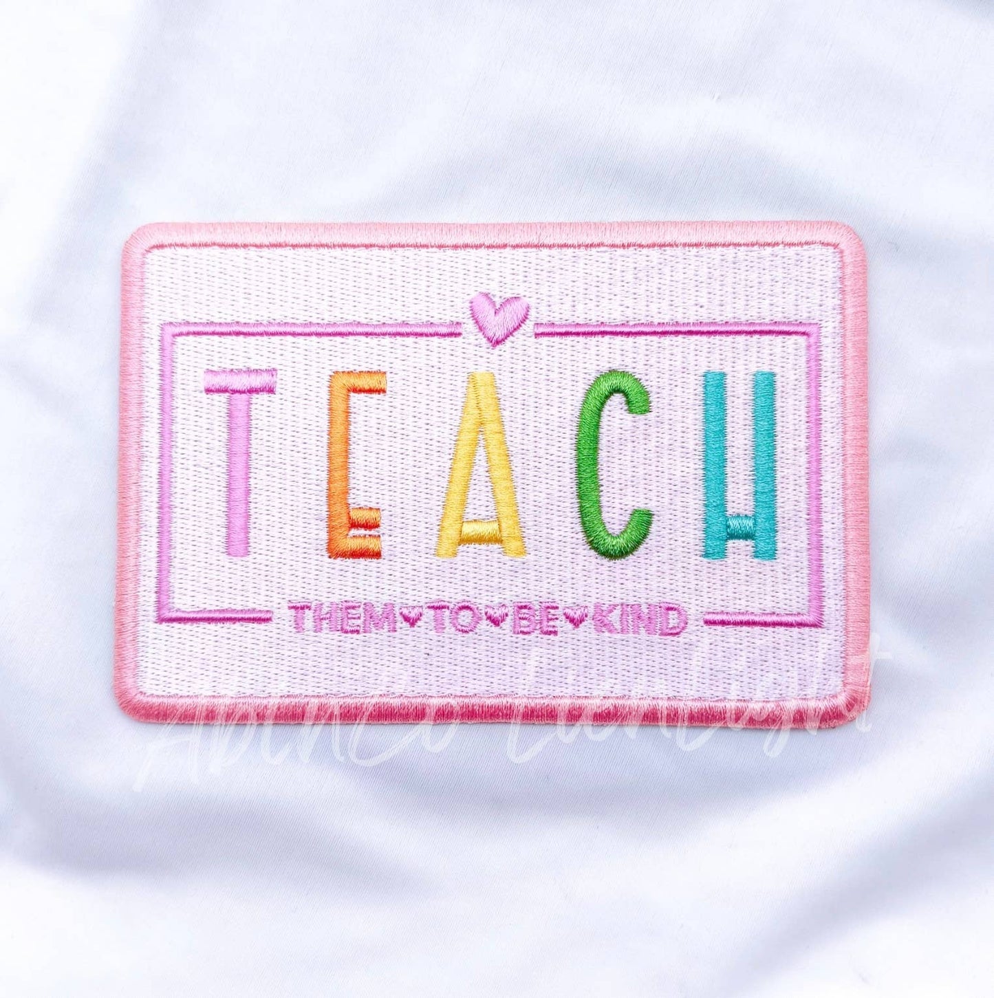 Teach Colorful Pink Patch (Iron On)