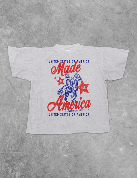 Made In America, USA Western Boxy Cotton TShirt