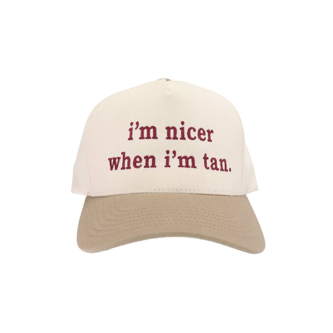 Nicer When Tan Embroidered Trucker Hat