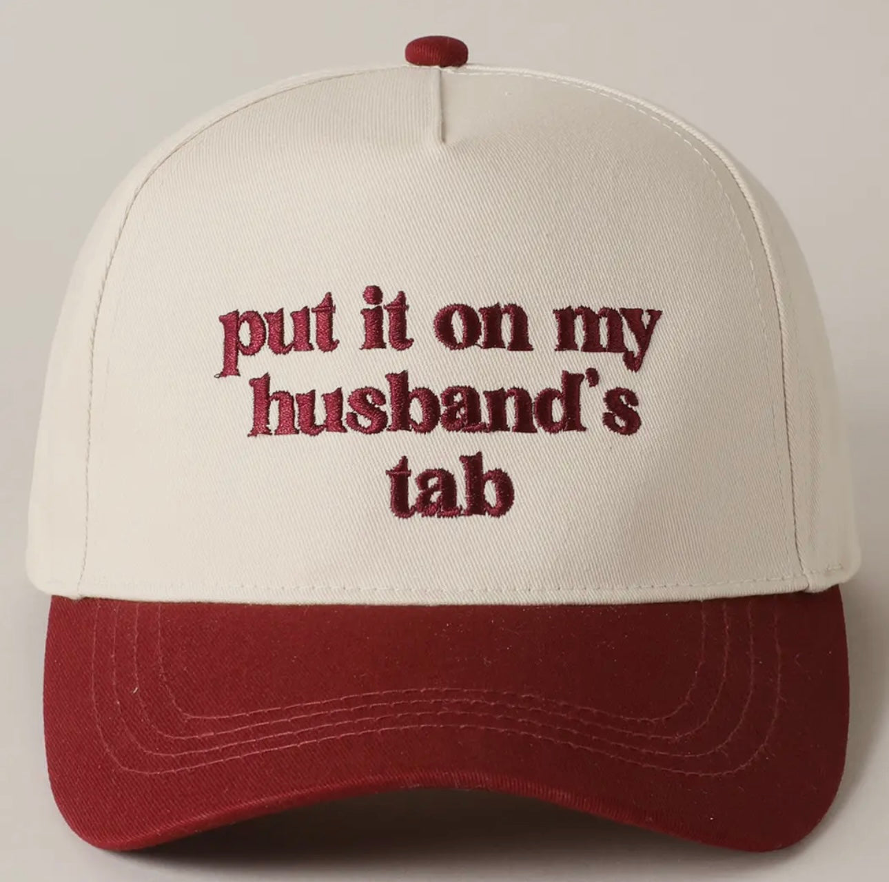 Put It On My Husbands Tab Embroidered Hat