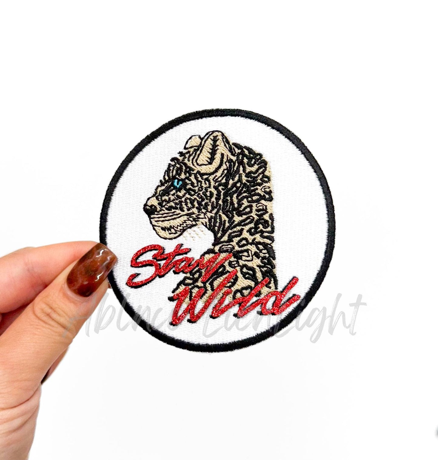 Stay Wild Cheetah Retro Glitter Patch (Iron On)