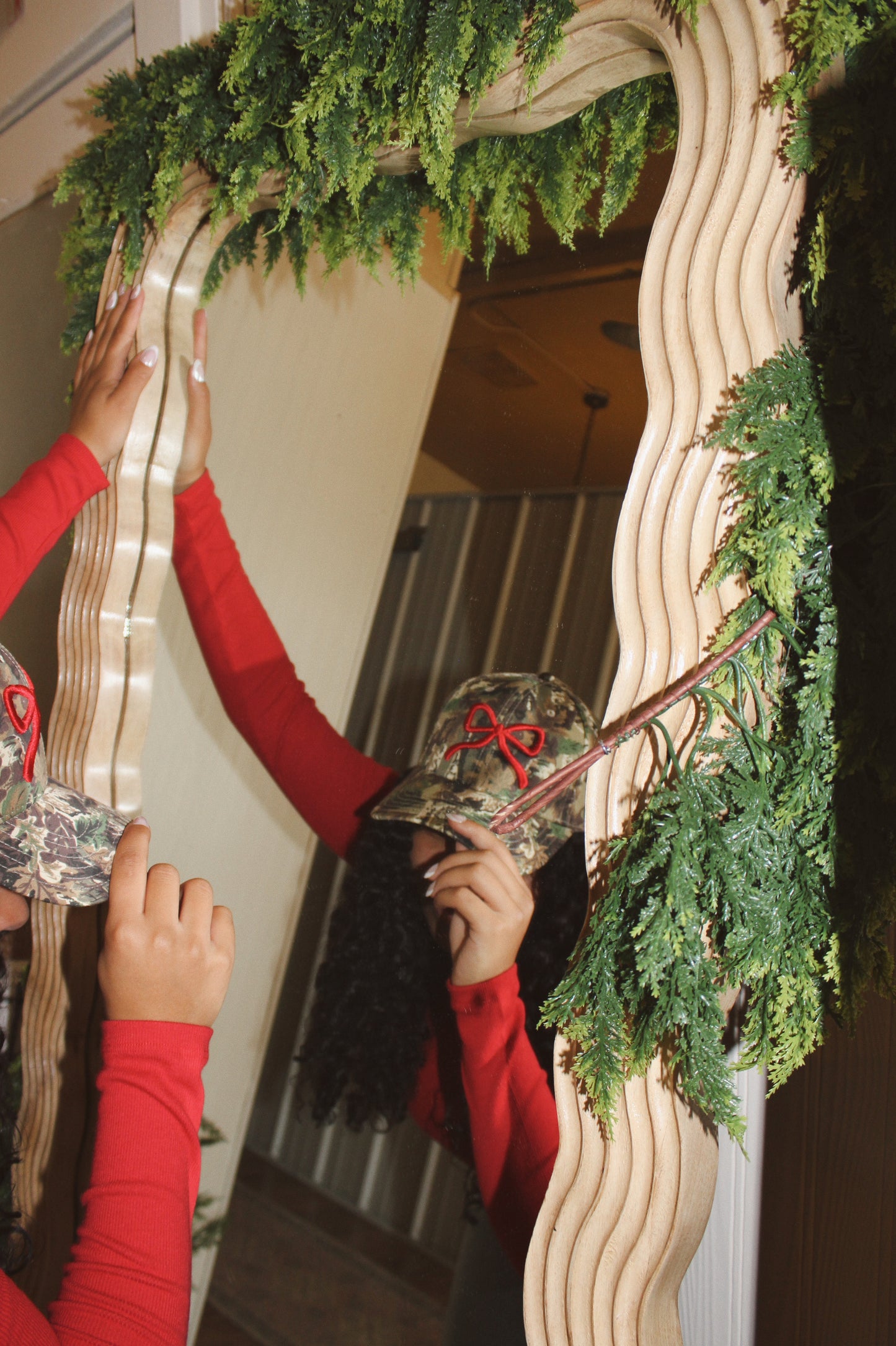 Puff Bow Camo Trucker Hat
