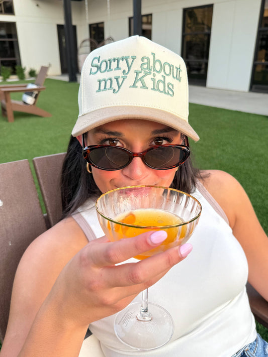 Sorry About My Kids Embroidered Trucker Hat