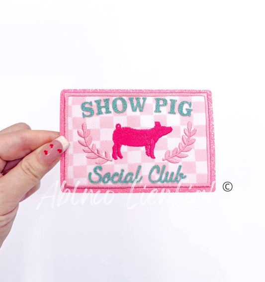 Show Pig Social Club Glitter Embroidery Patch (Iron On)