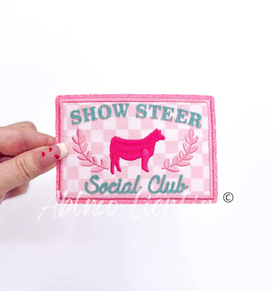 Show Steer Social Club Glitter Embroidery Patch (Iron On)