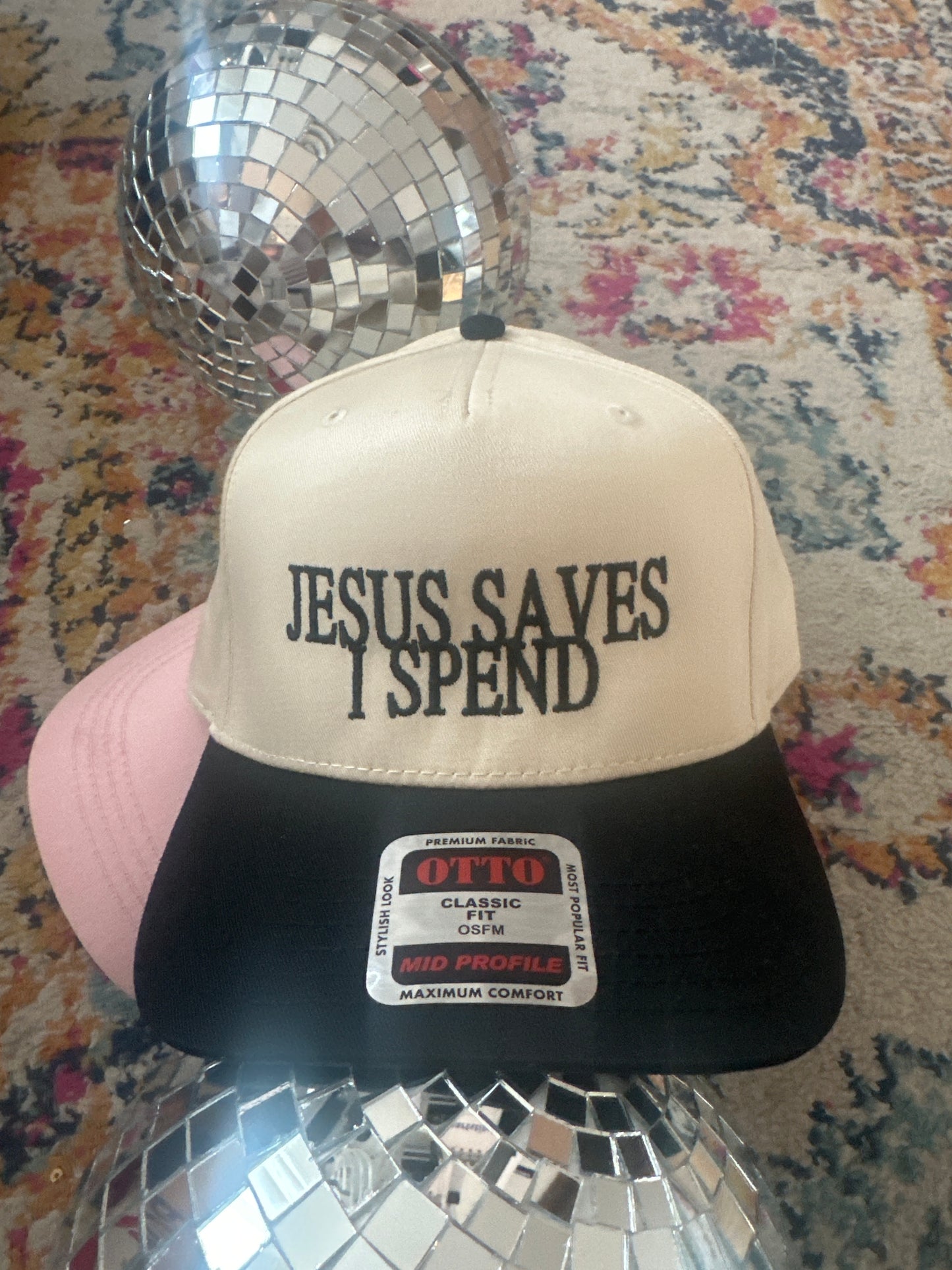 Jesus saves I spend slightly imperfect hat
