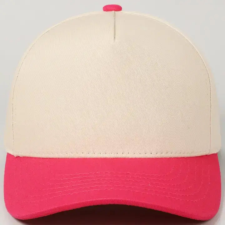 Kids Plain Two Tone Canvas Cotton Baseball Cap
