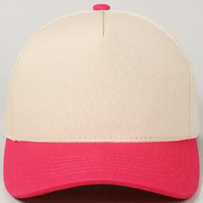 Kids Plain Two Tone Canvas Cotton Baseball Cap