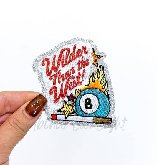 Wilder Then The West Retro Western Sequin Patch (Iron On)