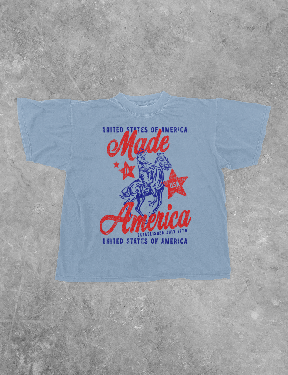 Made In America, USA Western Boxy Cotton TShirt