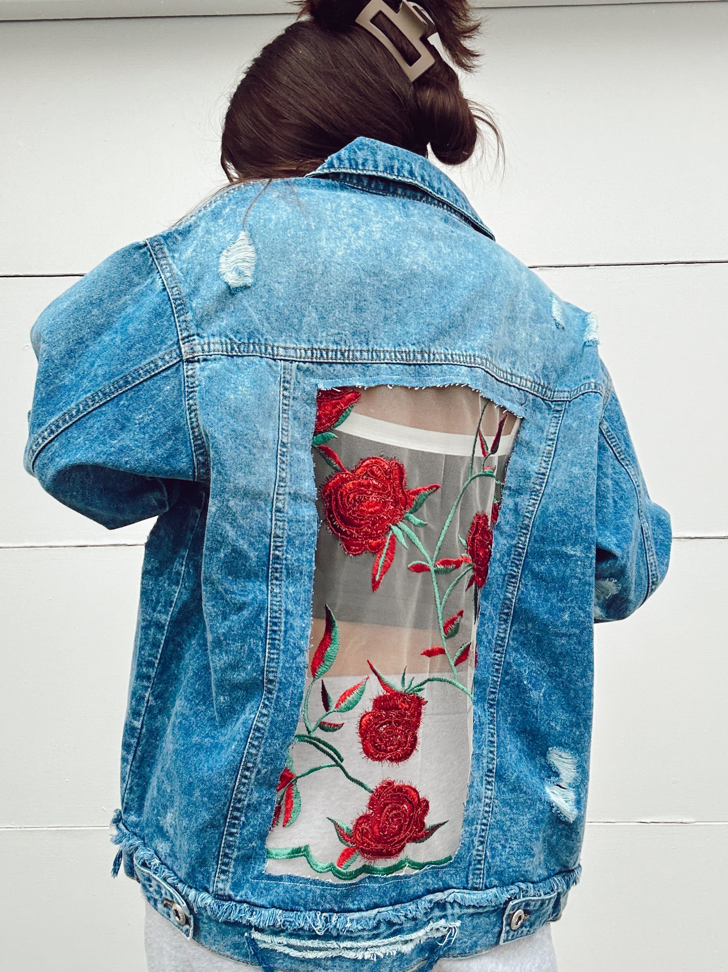 Rose Petal Denim Jacket