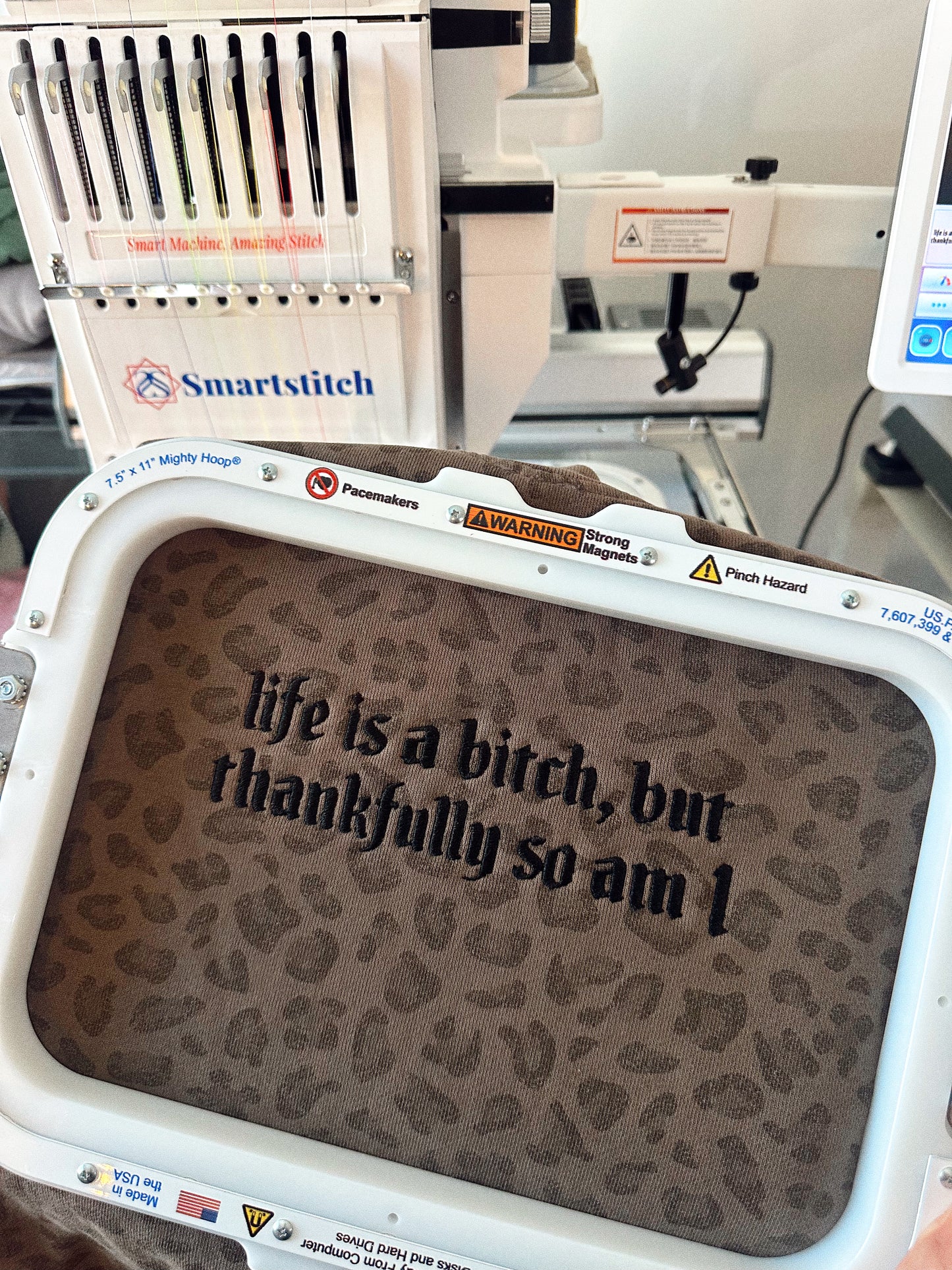 Life Is a Bitch but Thankfully So Am I Heavyweight Leopard Crewneck