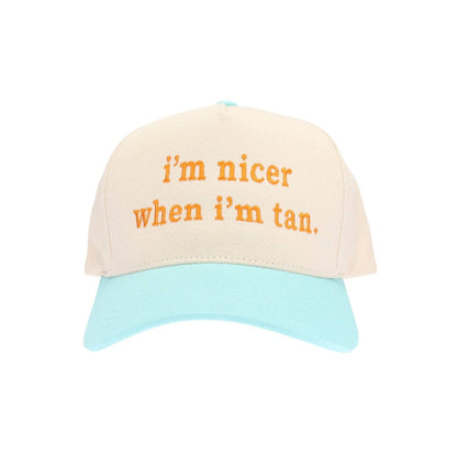 Nicer When Tan Embroidered Trucker Hat