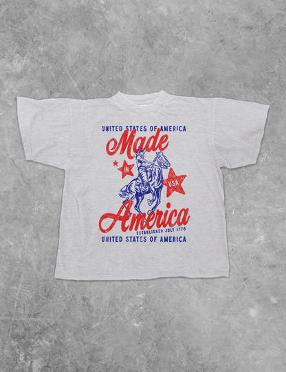 Made In America, USA Western Boxy Cotton TShirt