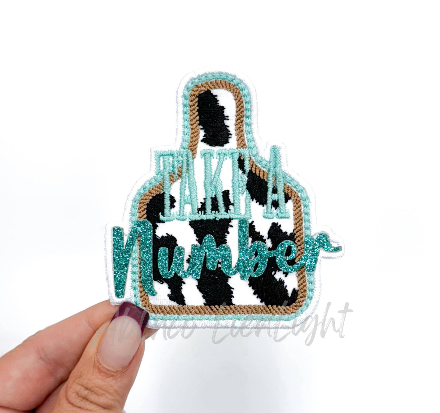 Take A Number Glitter Embroidery Patch (Iron On) 
