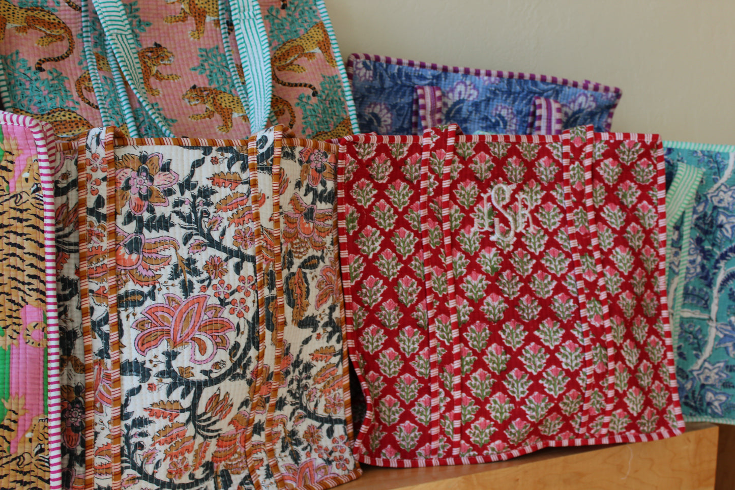 Custom Embroidered Monogram Quilted Bag