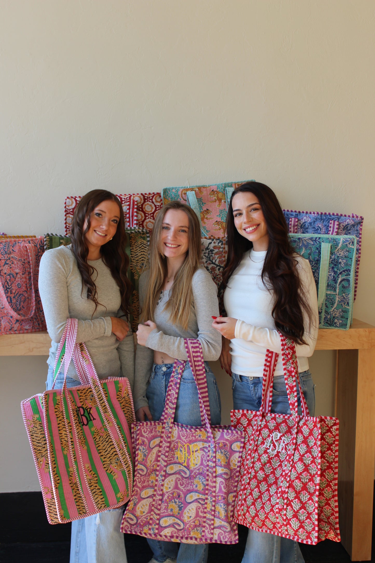 Custom Embroidered Monogram Quilted Bag