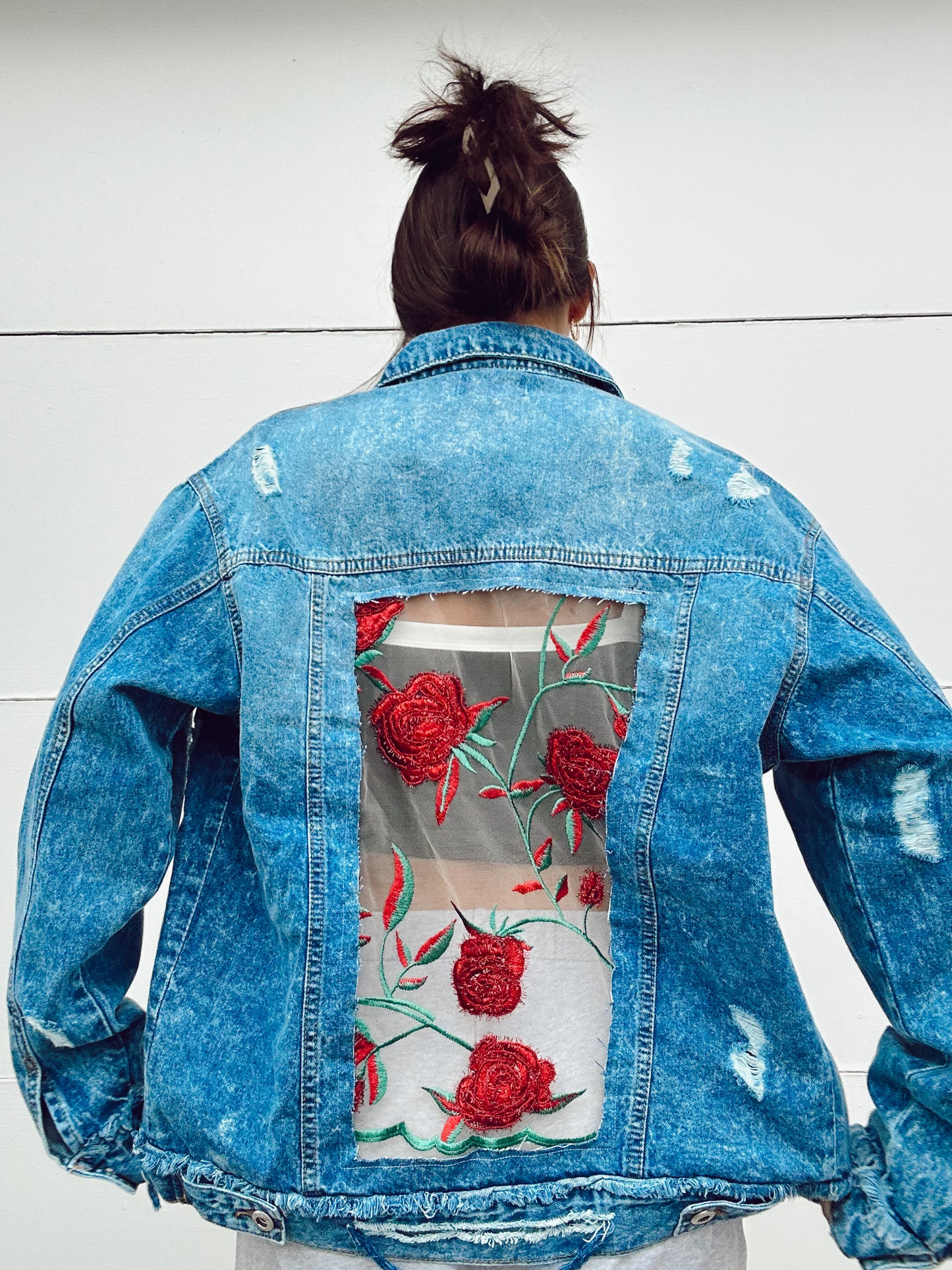 Rose Petal Denim Jacket