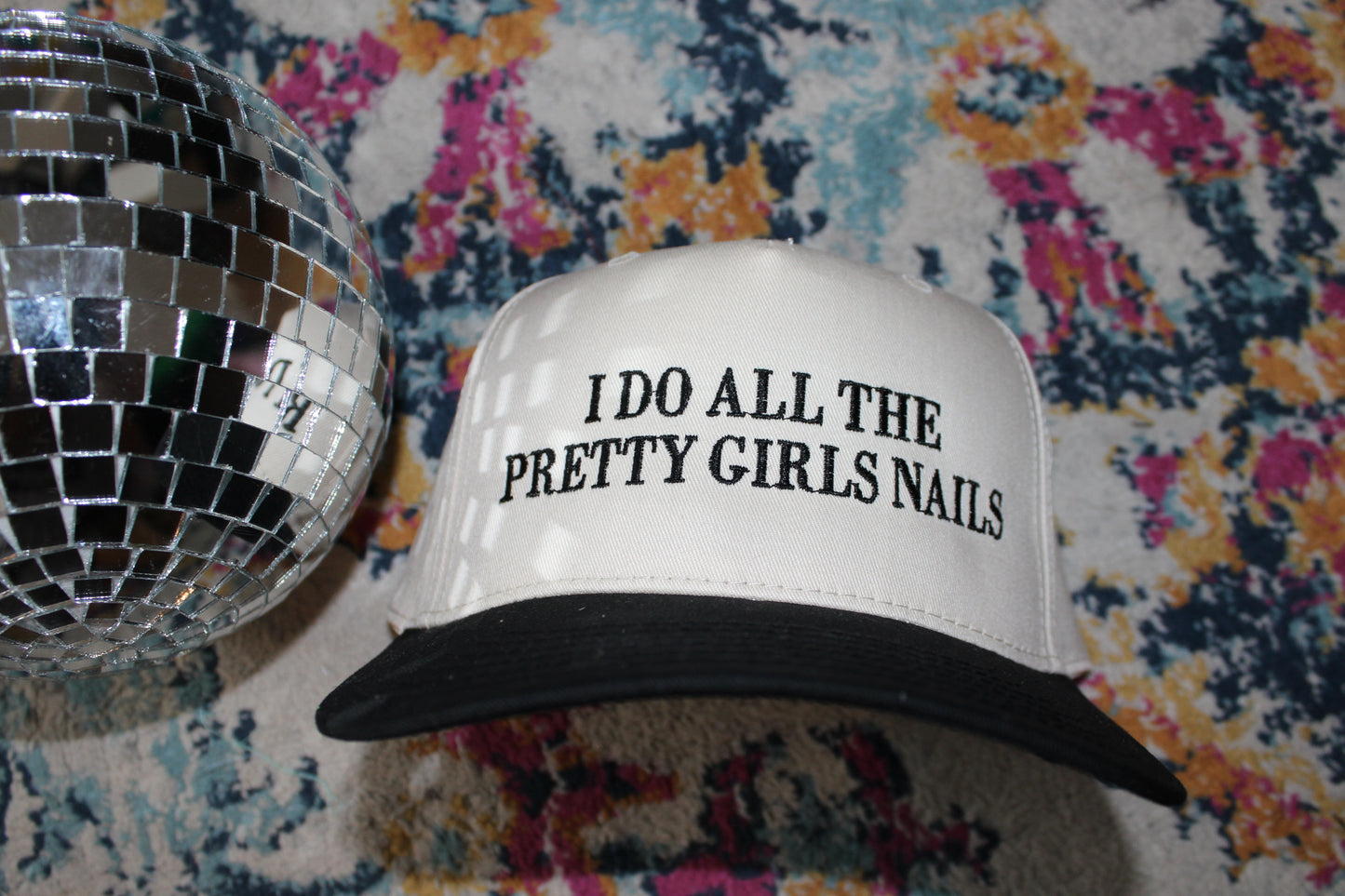 I Do All The Pretty Girls Nails Black Trucker Hat