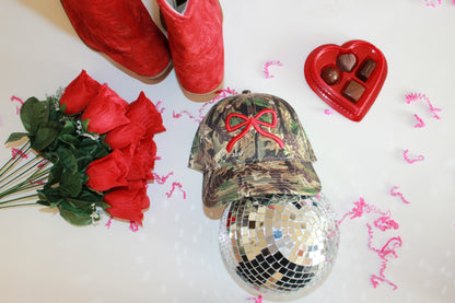 Puff Bow Camo Trucker Hat