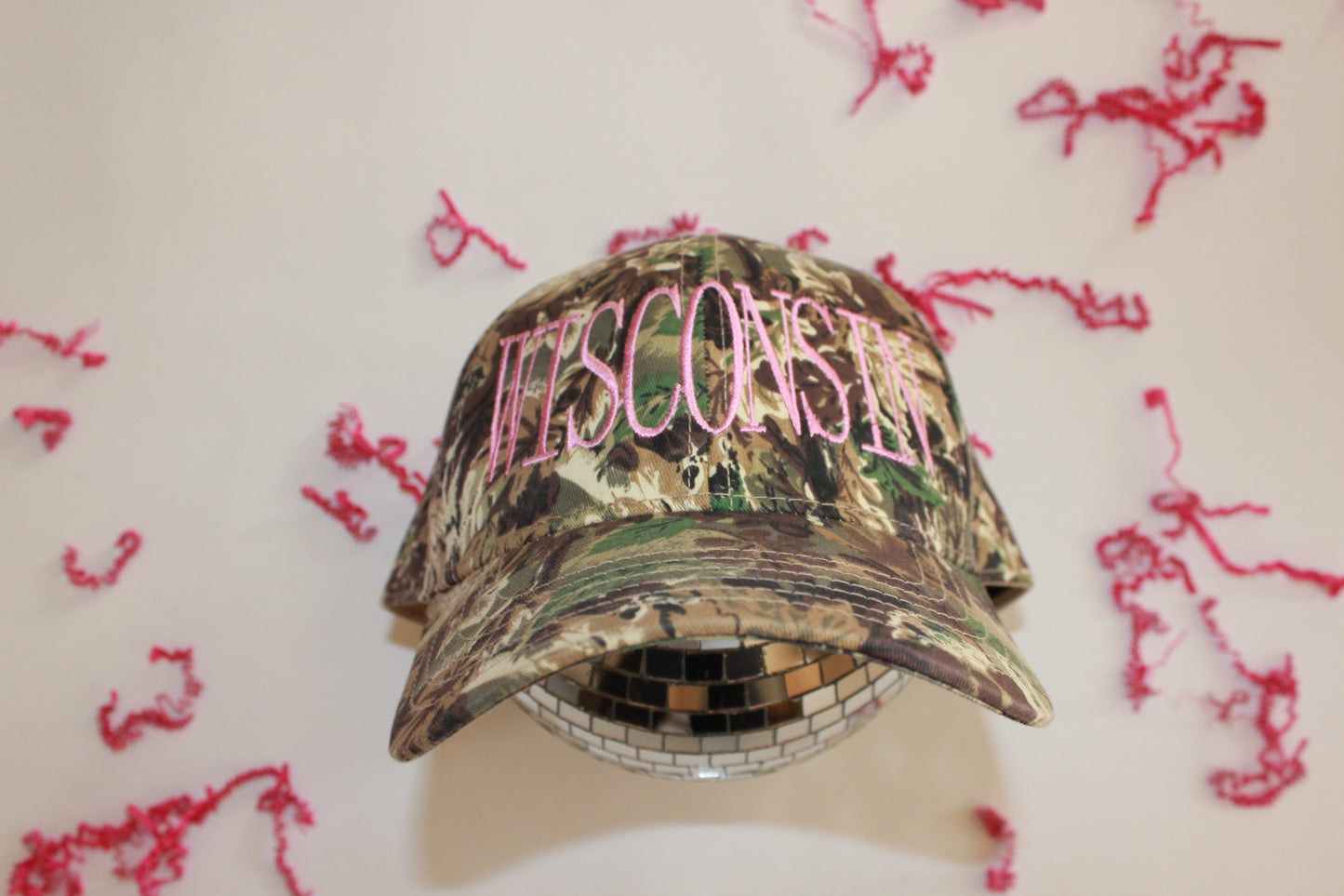 Wisconsin Camo Embroidered Trucker Hat