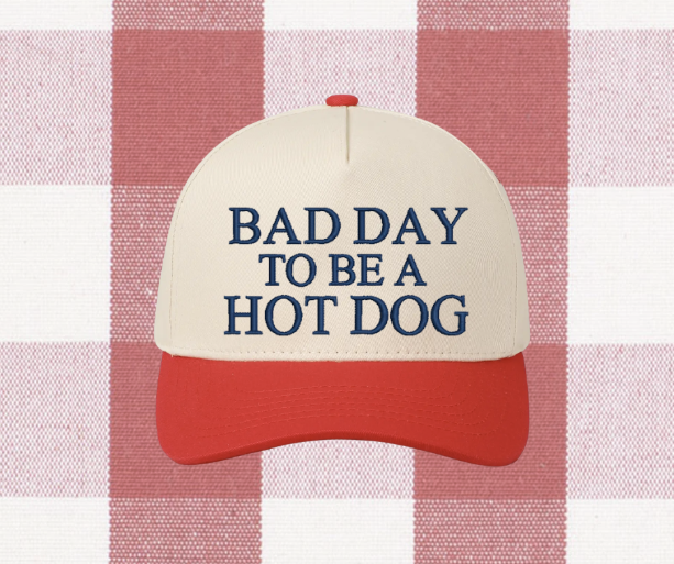 Bad Day to Be a Hot Dog Red Embroidered Trucker Hat