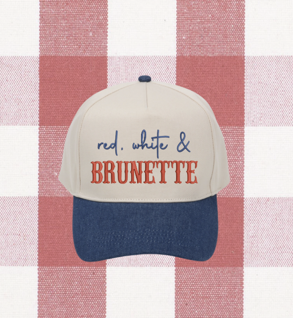 Red White and Brunette Trucker Hat