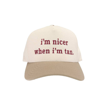 Nicer When Tan Embroidered Trucker Hat