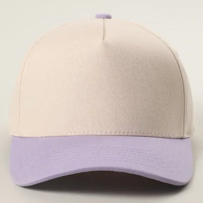 Kids Plain Two Tone Canvas Cotton Baseball Cap