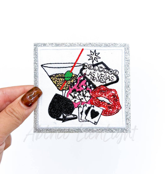 Las Vegas Retro Western Sequin Patch (Iron On)