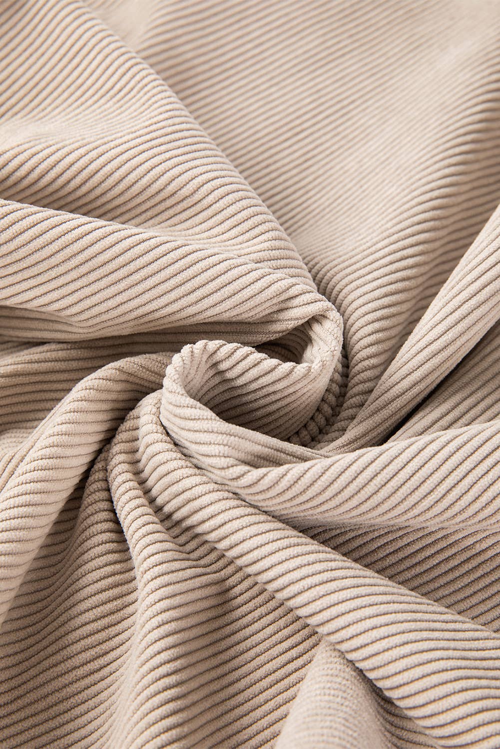 Customizable Long Sleeve Ribbed Corded Oversized Sweatshirt