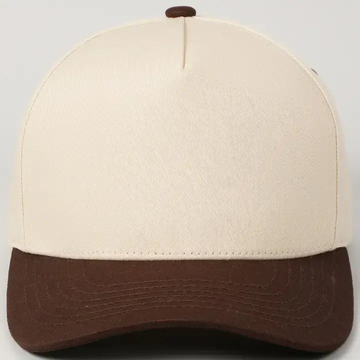 Kids Plain Two Tone Canvas Cotton Baseball Cap