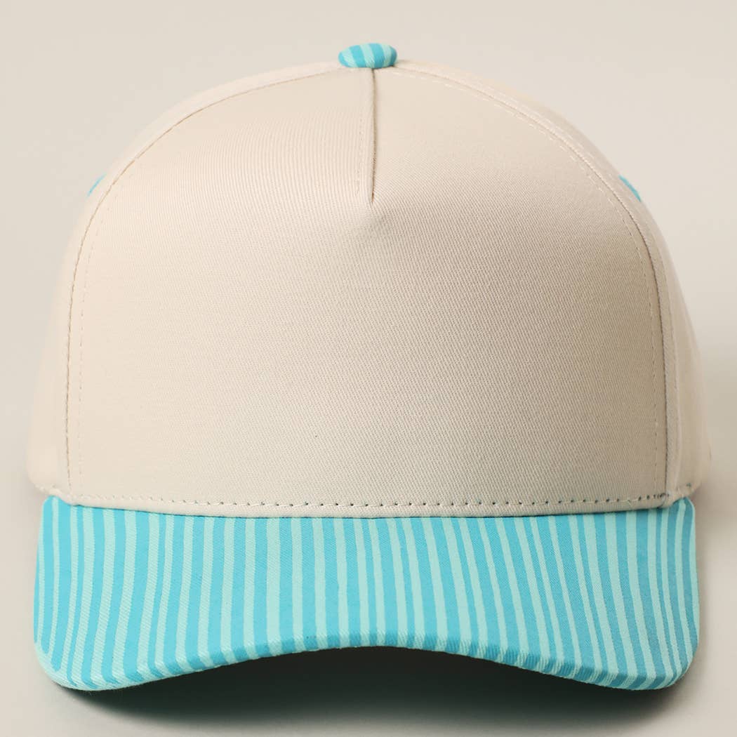 STRIPED BILL TRUCKER HAT