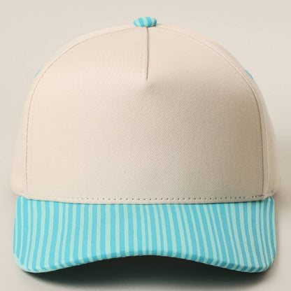 STRIPED BILL TRUCKER HAT