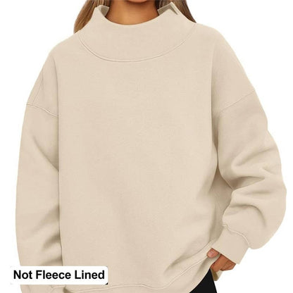 Solid Color High Neck Sweatshirt