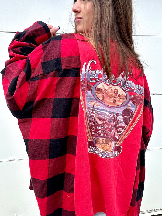 Red Flannel Sides Harley