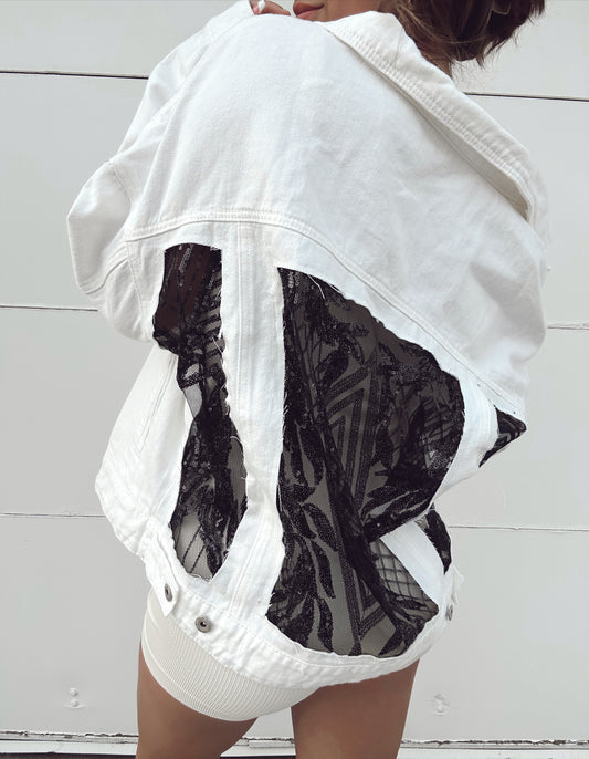 Monochrome Harmony Denim Jacket